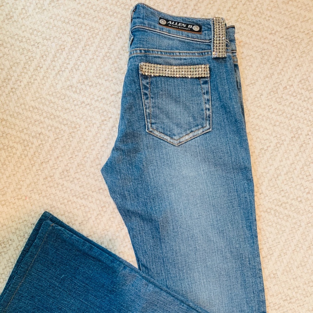 ALLEN B SCHWARTZ RHINESTONE JEANS, SIZE 28